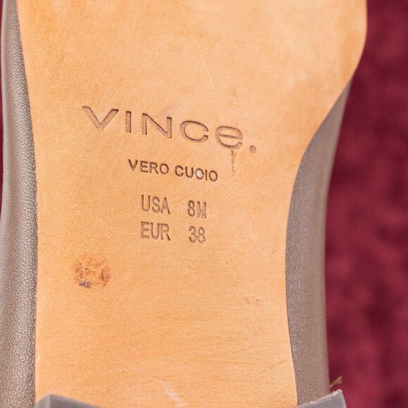 Vince Women Nissa Brown Leather OTK Zip Low Heel Fashion Boots sz 8US EUR 38 - Picture 9 of 10